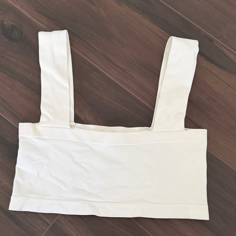 White Square Neck tube bra Top